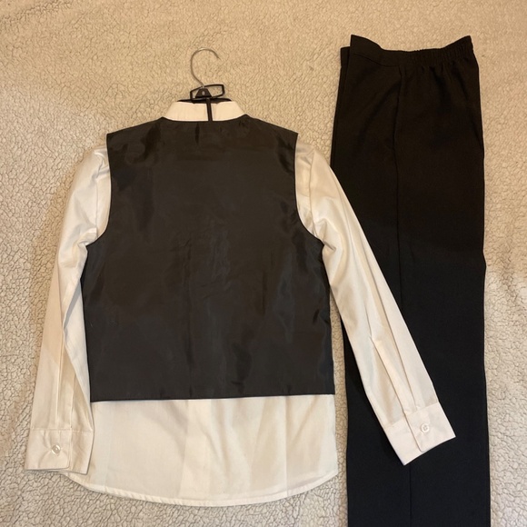 TFW Toddler Boys Dress Up Black Red, Size 8, Tie Vest, Slacks, Shirt, 4-Piece - Picture 2 of 5